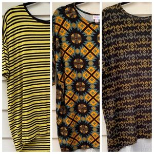 3 LuLaRoe tunics Irma XS fall